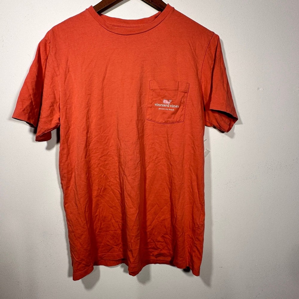 Vineyard Vines Panama City t shirt small beautiful color coral/rust
